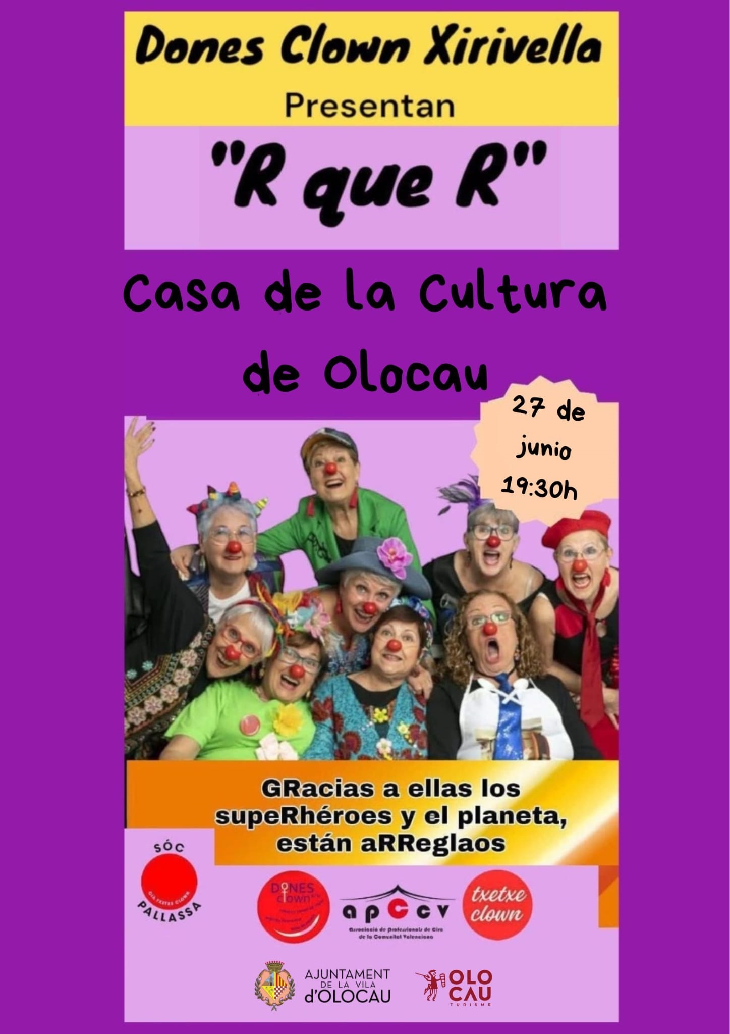 Representació de l'obra ‘R que R’, de Dones Clown Xirivella